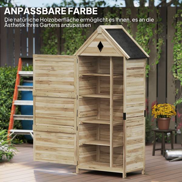 Gartenschrank 84H-347V00ND Braun - Tanne - 49 x 170 x 80 cm