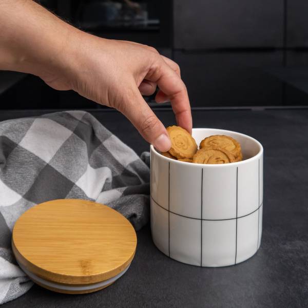 Vorratsdose Behälter aus Keramik 400 ml Weiß - Keramik - 10 x 10 x 10 cm