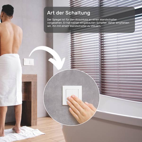 LED-Badezimmerspiegel MAG147 Spiegelglas - 60 x 60 x 1 cm