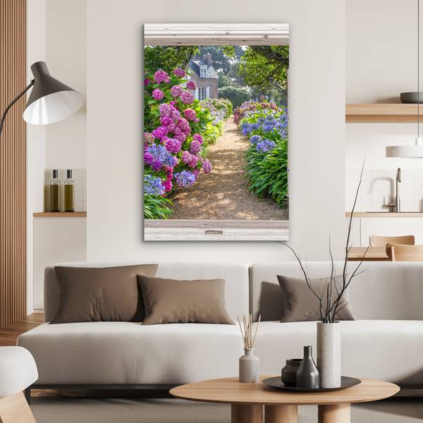 METALLBILD Hortensie 60 x 90 cm