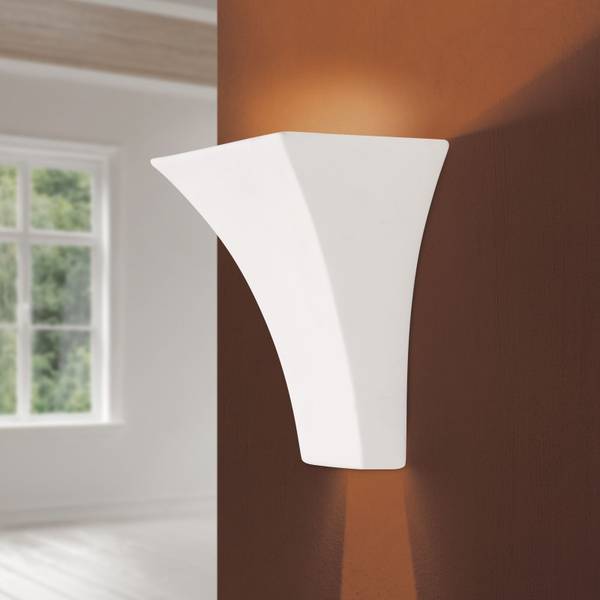 Wandleuchte BATON Weiß - Keramik - 18 x 17 x 9 cm