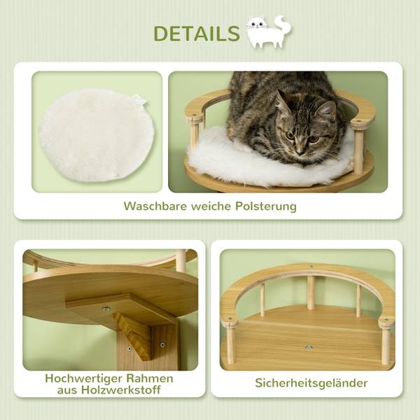 Wandmontiertes Katzenbett CP40 Braun - Textil - 11 x 11 x 34 cm