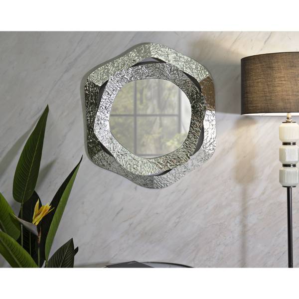Gerahmter Spiegel VKH509 Silber - Metall - 66 x 75 x 6 cm