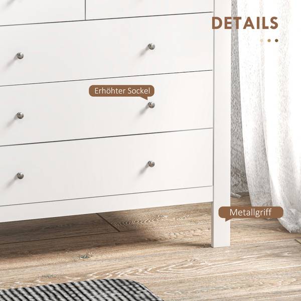 Kommode 831-256V90WT Weiß - Holzwerkstoff - 40 x 81 x 79 cm
