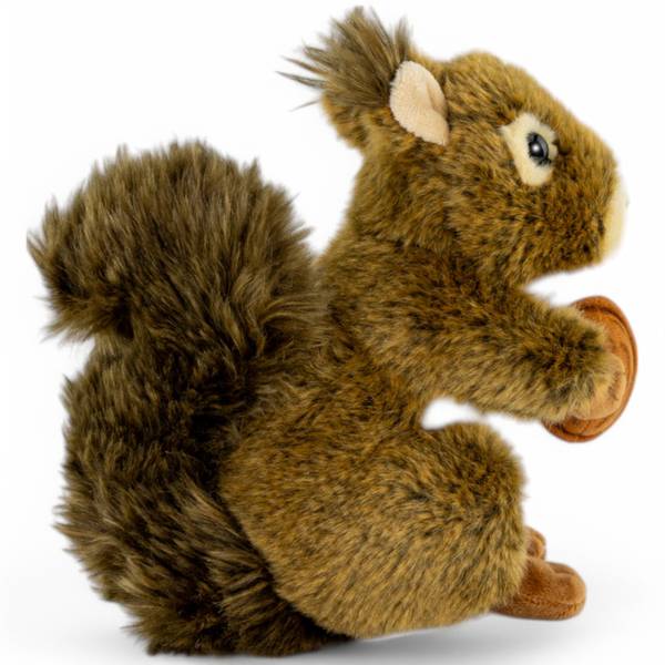 Kuscheltier Eichhörnchen mit Nuß Braun - Kunstfell - 9 x 17 x 17 cm
