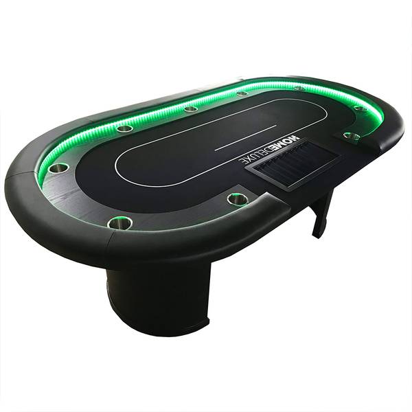 LED Pokertisch FULL HOUSE Schwarz - Holzwerkstoff - 106 x 78 x 215 cm
