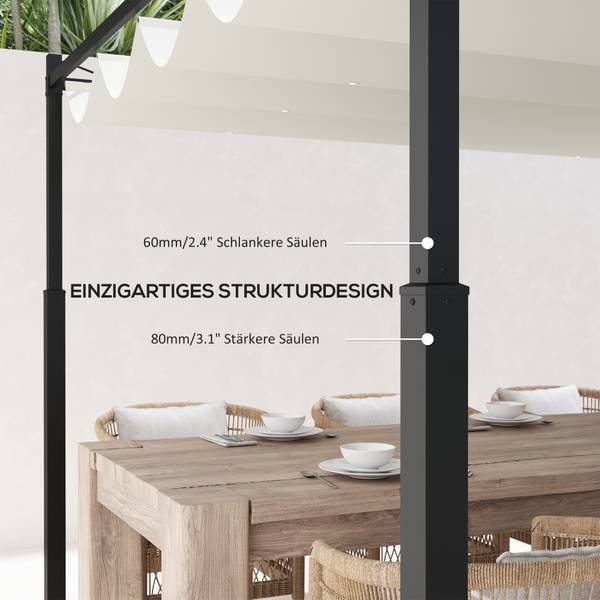 Pergola 84C-570V01CW Blanc - Textile - 298 x 230 x 298 cm