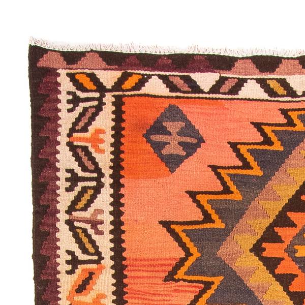 Handgewebt Kelimteppich Rot - Wolle - 140 x 1 x 265 cm