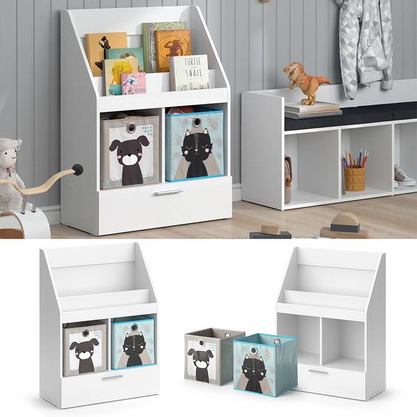 Kinderregal Luigi 39444 Grau - Weiß - Holzwerkstoff - 72 x 97 x 32 cm