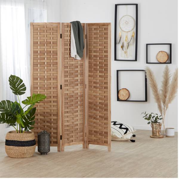 Paravent 2020 Schwarz - Holz teilmassiv - 120 x 170 x 2 cm