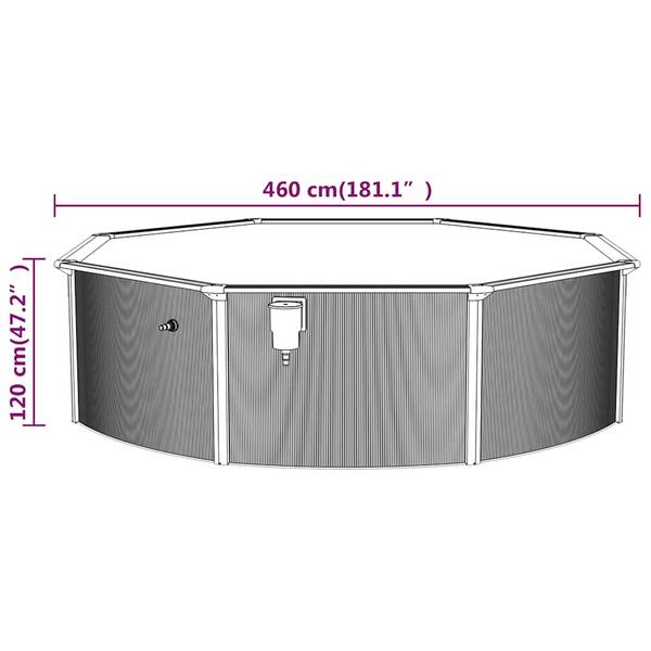 Zwembad 93262 wit - metaal - 460 x 120 x 460 cm