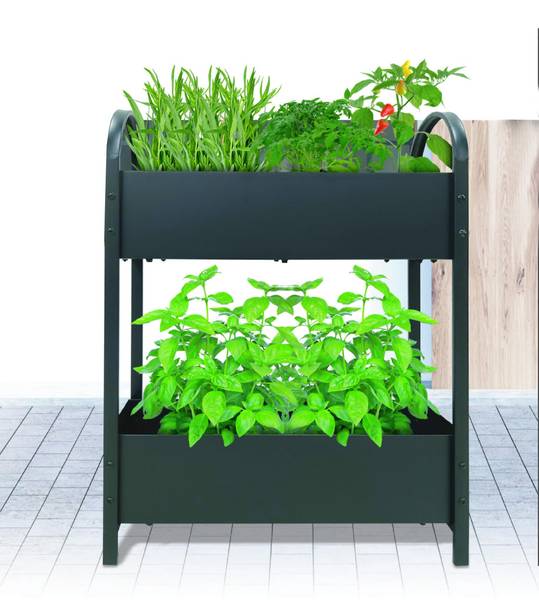 Hochbeet HALLE Grau - Metall - 23 x 75 x 60 cm