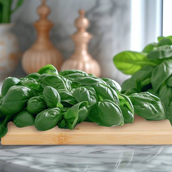 Zweischneidiges Wiegemesser mit Brett Braun - Silber - Bambus - Metall - 20 x 2 x 20 cm