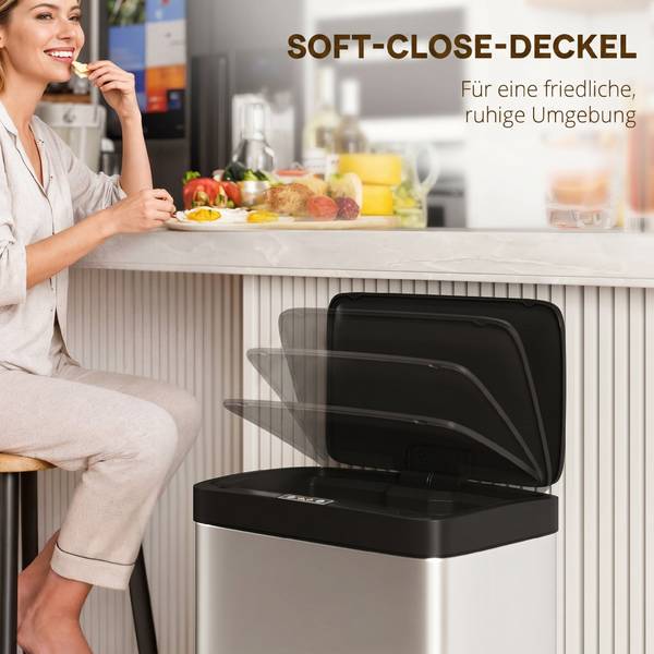 Sensor-Mülleimer 851-053V00SR Silber - Metall - 26 x 68 x 38 cm