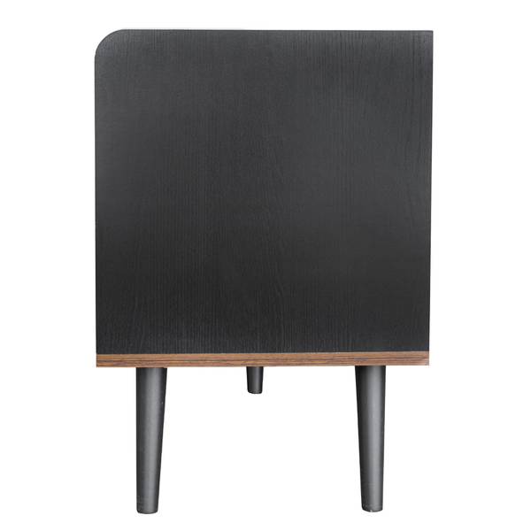 TV-lowboard met Schuifdeuren Eos I zwart - bruin - staal - 40 x 58 x 160 cm