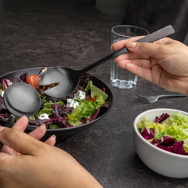 Salatbesteck Sandra (2-teiliges Set) Schwarz - Metall - 6 x 3 x 25 cm
