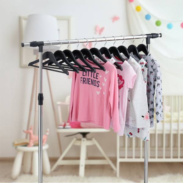 Set van 20 houten kinderkledinghangers zwart - zilver