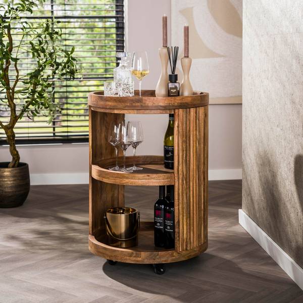 Table d’appoint WAVE Marron - Bois massif - 55 x 79 x 55 cm