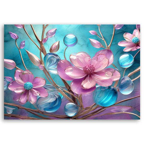 Canvas schilderij Bloemen 100 x 70 cm