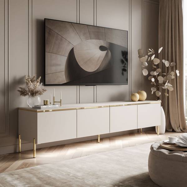 TV-Schrank CELINE Beige - Holzwerkstoff - 200 x 49 x 40 cm