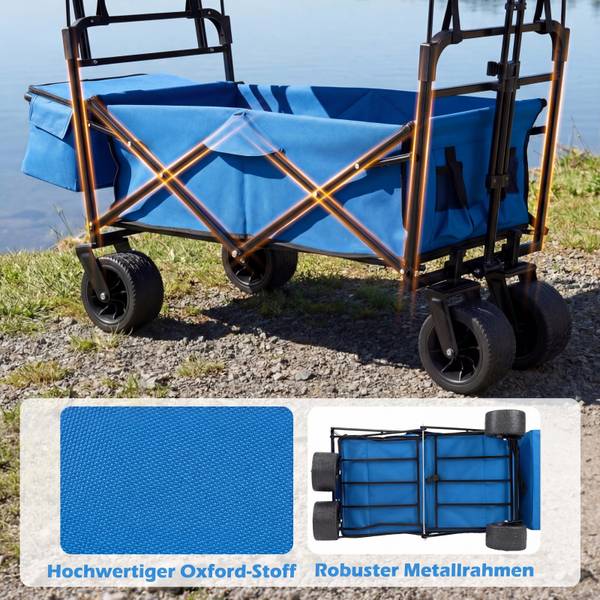 Bollerwagen ZB34140 Blau - Metall - 57 x 110 x 120 cm