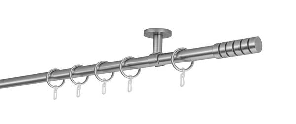 Gardinenstange auf Maß classic-rille II Silber - Breite: 100 cm