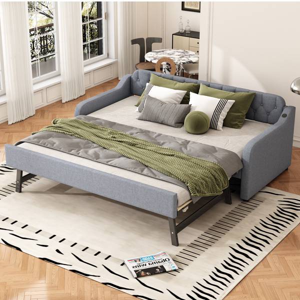 Kinderbett ｜K-429 Grau - Holzwerkstoff - 191 x 79 x 215 cm