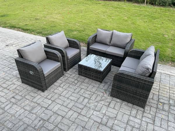 Gartengarnitur C(5er-Set) Grau - Webstoff - 124 x 79 x 67 cm