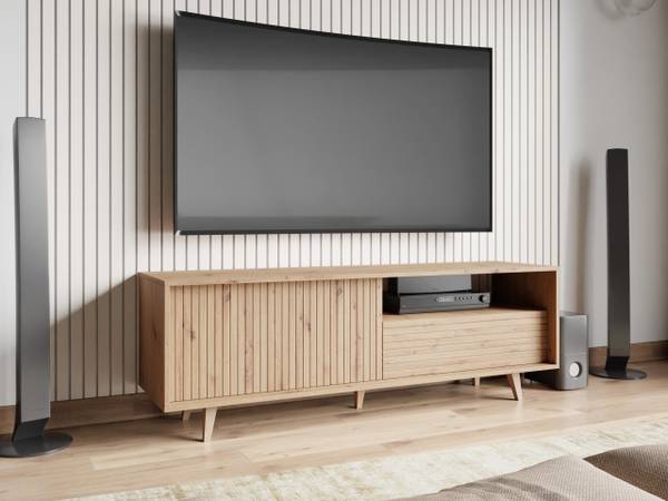 TV-Lowboard Ferido 1K1SZ Braun - Holzwerkstoff - 152 x 52 x 40 cm