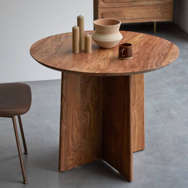 Tisch Anja Braun - Sheesham - 91 x 76 x 91 cm