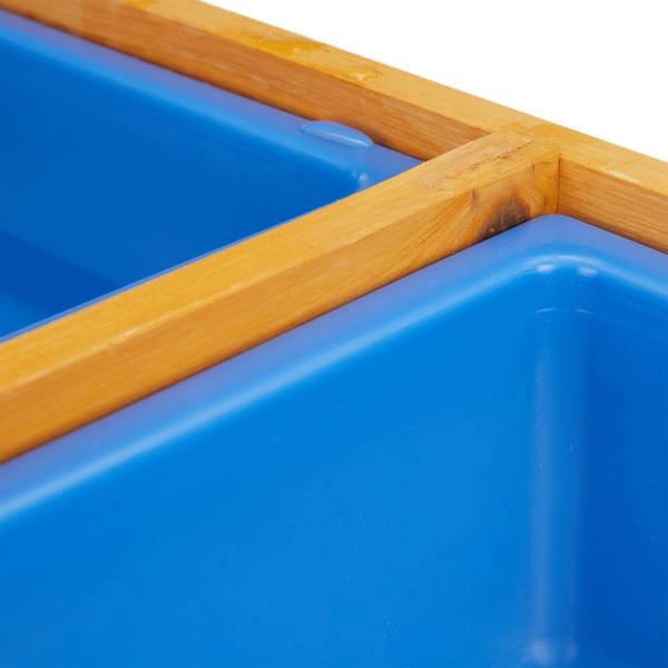 Kindersitzgruppe Holz für Garten Blau - Braun - PVC - 90 x 49 x 85 cm