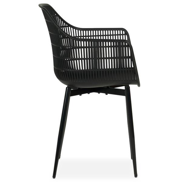 Gartenstühle MARGHERITA (4er-Set) Schwarz - Kunststoff - 60 x 86 x 52 cm