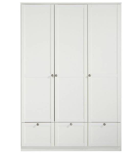 Kleiderschrank Filou II Grau - Weiß - Stahl - 135 x 198 x 58 cm