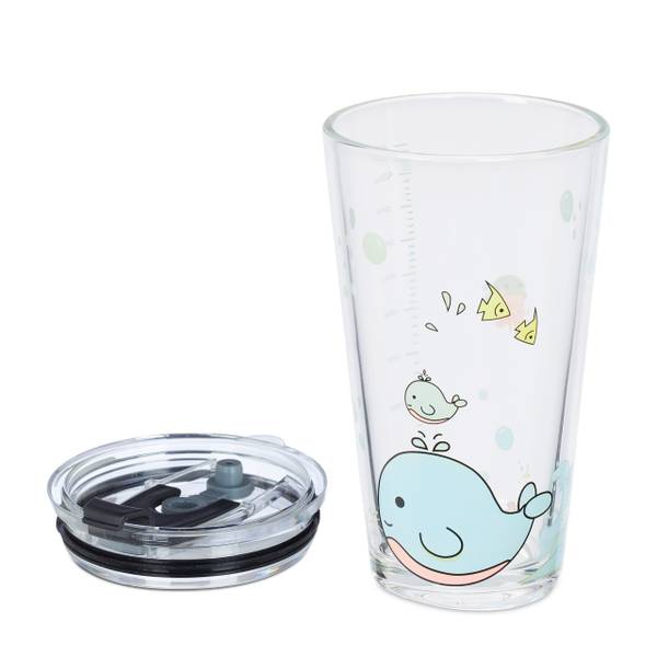 4x verres pour enfant motif de baleine Rose foncé - Turquoise - Silicone - 9 x 16 x 10 cm