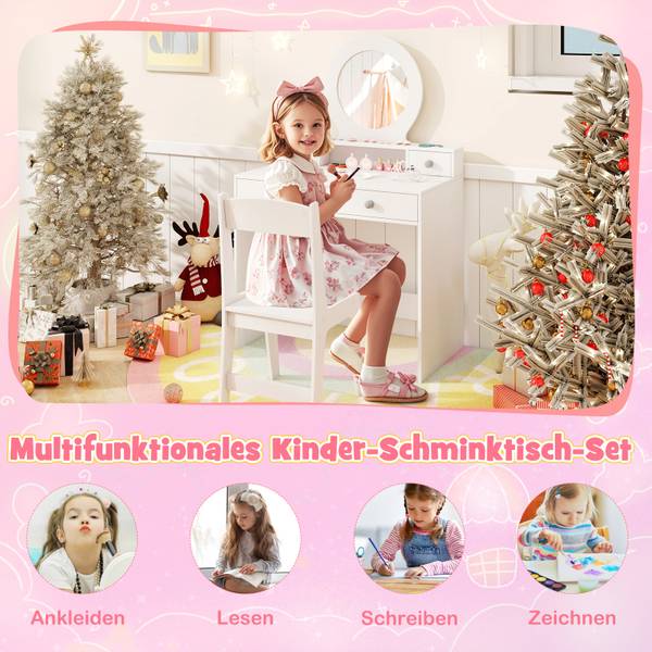 Schminktisch TK32590ITDE Weiß - Holzwerkstoff - 40 x 110 x 70 cm