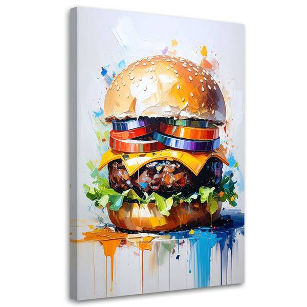 Canvas schilderij Burger 80 x 120 cm