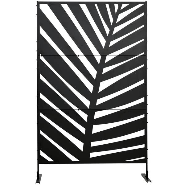 Outdoor Sichtschutzständer 844-633V00BK Braun - Metall - 45 x 198 x 122 cm
