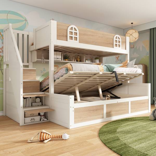 Etagenbett NaturWoody Ⅰ Braun - Holzwerkstoff - 145 x 155 x 253 cm