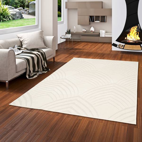 Flachgewebe Teppich Sevilla Weiß - 80 x 150 cm