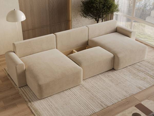 Ecksofa U AURORA Beige