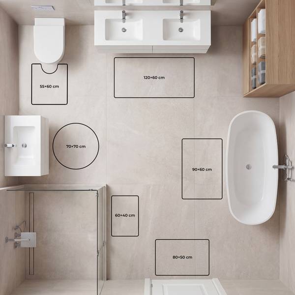 WC-VORLEGER Linien 80 x 50 cm