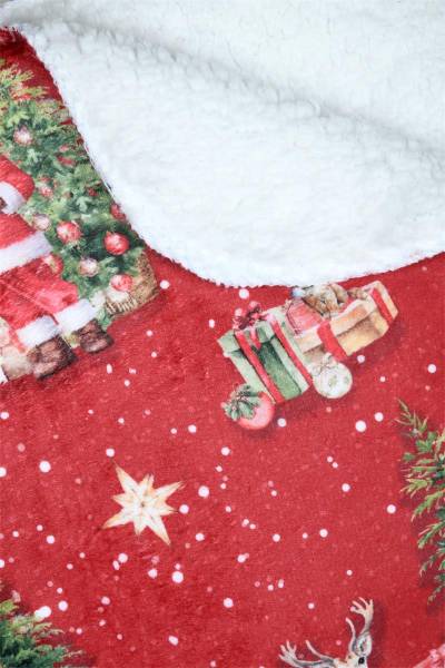 Weihnachtsdecke NOEL Rot - Textil - 130 x 1 x 160 cm
