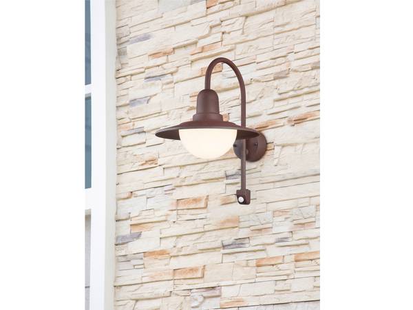 LED Laterne für draußen wetterfest, Rost Braun - Weiß