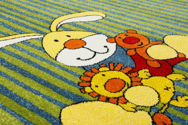 Kinderteppich Semmel Bunny Grün - Polypropylen - 80 x 2 x 150 cm