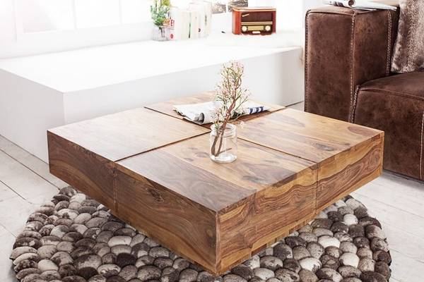 Couchtisch BOLT Braun - Sheesham - 70 x 35 x 70 cm