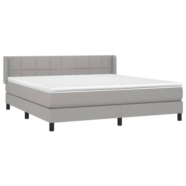 Boxspringbett 3017256-3 Hellgrau - 183 x 203 cm