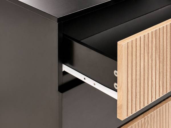 Commode BLYTHE zwart - bruin - plaatmateriaal op houtbasis - 80 x 95 x 40 cm