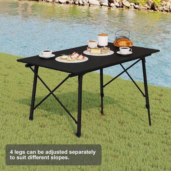Campingtisch Wayne Schwarz - Aluminium - 120 x 79 x 69 cm