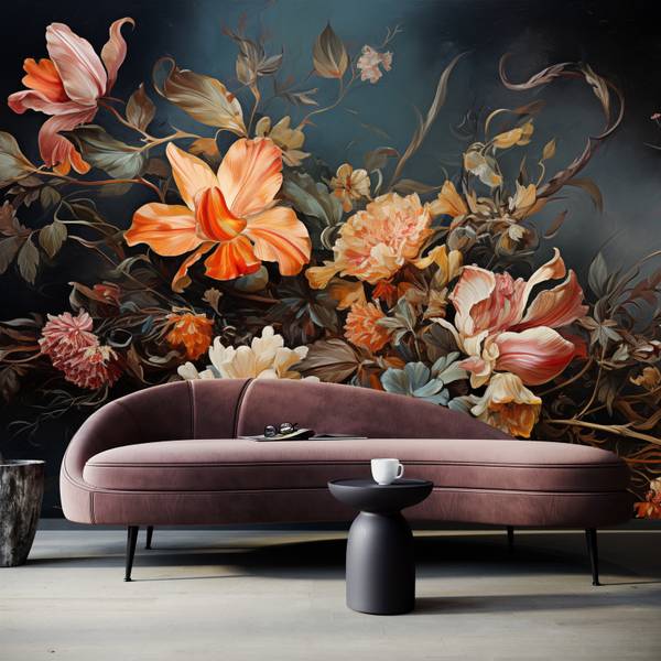Papier Peint FLEURS Feuilles Plantes 90 x 60 x 60 cm