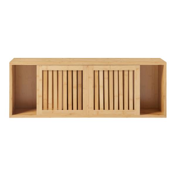 Étagère murale Grums Beige - Bambou - 20 x 33 x 93 cm